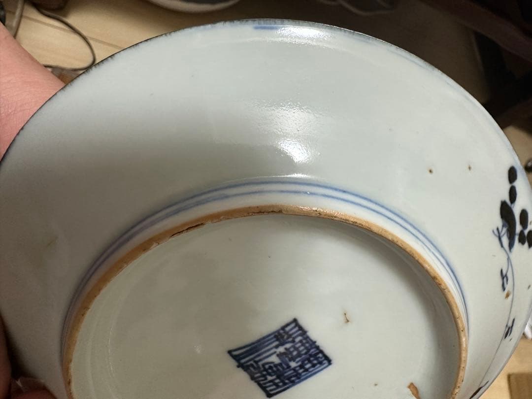 中国陶磁器　染付　清時代　清朝　大清乾隆￼年製￼ お皿5枚セット箱あり骨董古美術