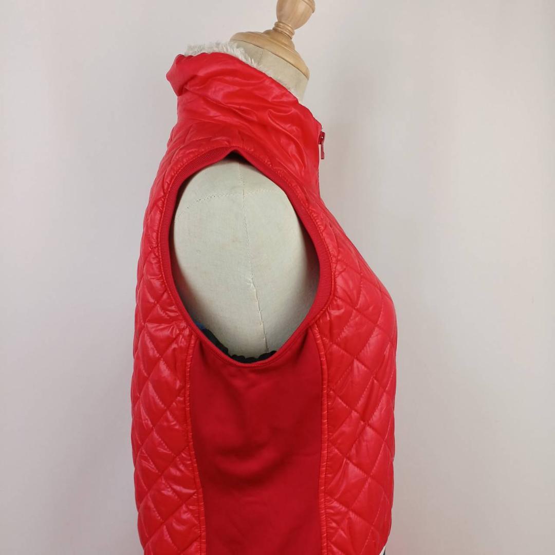 FILA GOLF　キルティングワンピース　M　レッド中綿　ロゴワッペン