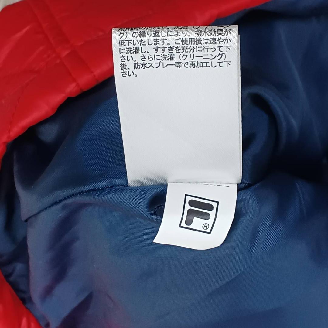 FILA GOLF　キルティングワンピース　M　レッド中綿　ロゴワッペン