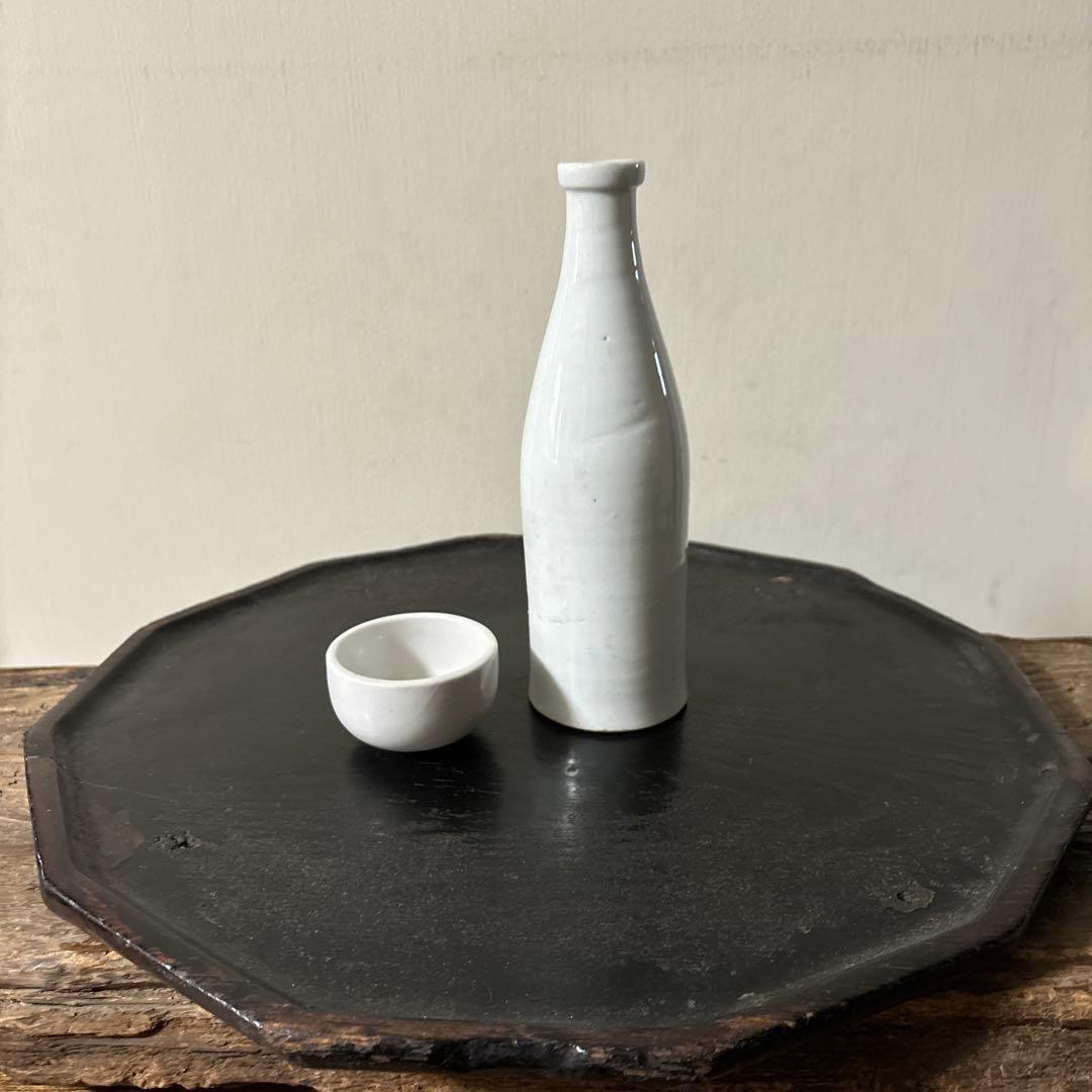 平佐白磁ボトル　明治　波佐見　伊万里　ストーンウェア　瀬戸　李朝　花器　白洲正子