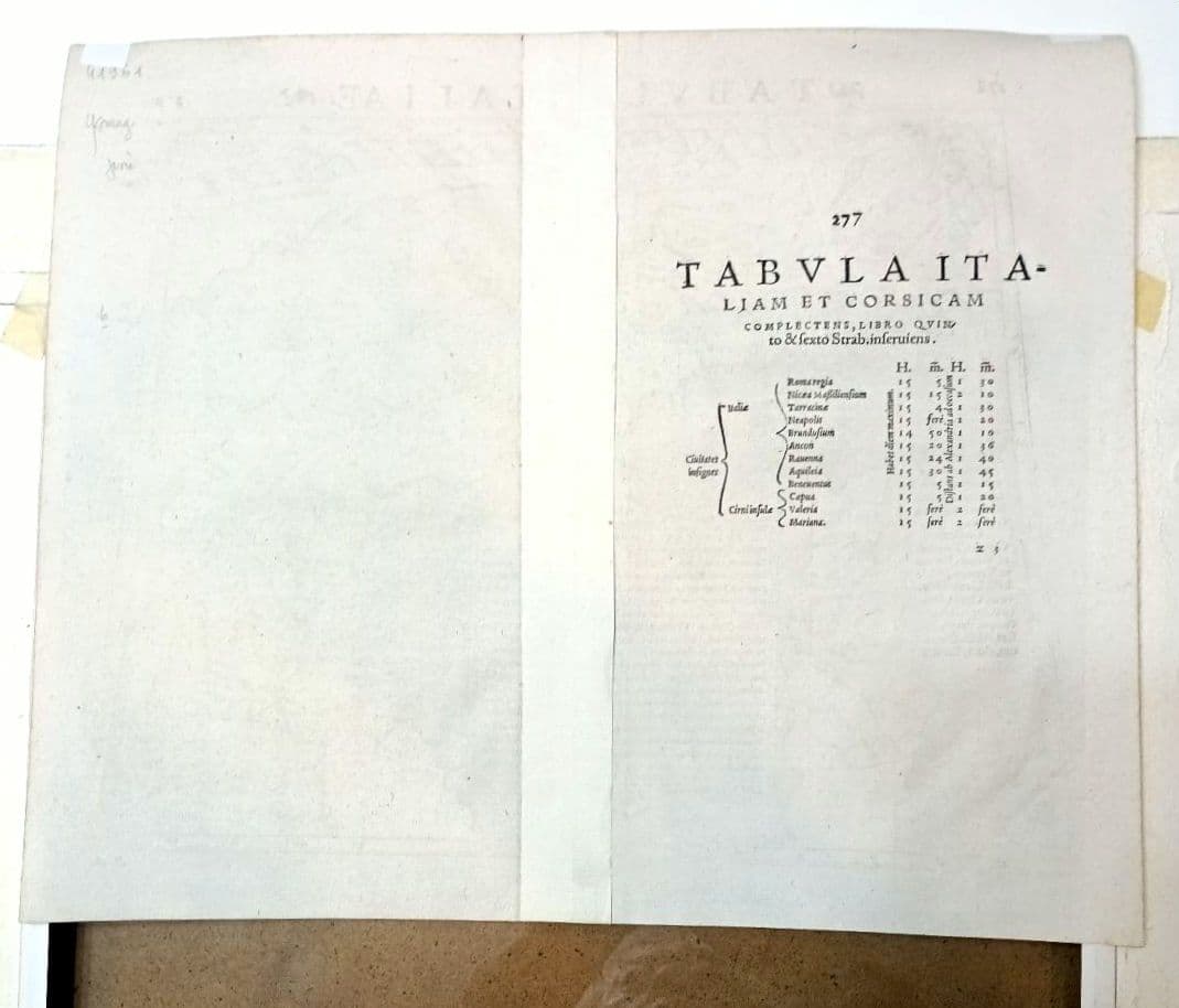 お値下げ　額装品　古地図　1571年　木版画　S.ミュンスター「イタリア全図」