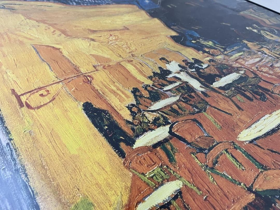 特大サイズ　ゴッホ　夜のカフェテラス　インテリア アートパネル 絵画 額縁