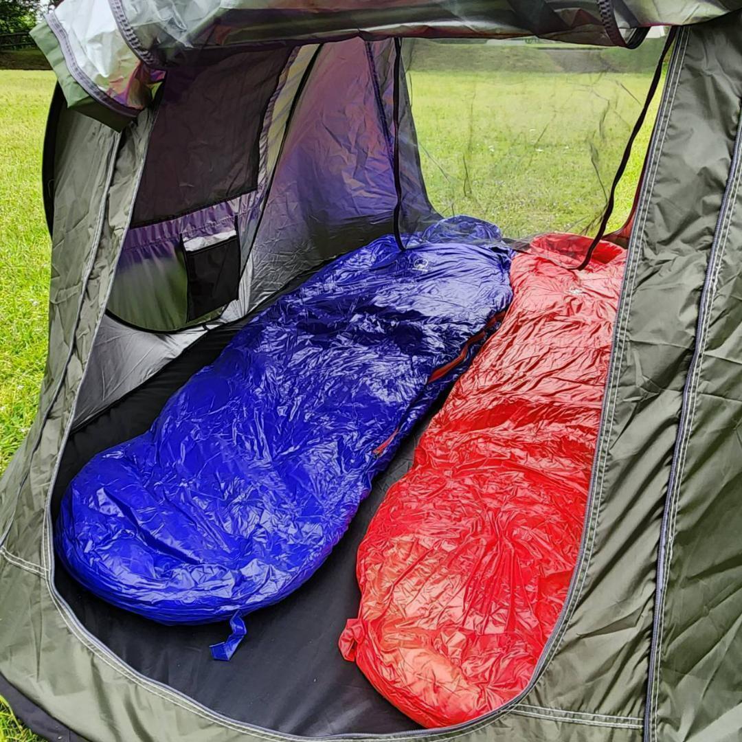 ✨後悔しない寝袋選び✨アウトドア　マミー型寝袋　ダウンシュラ　ブラック　400g