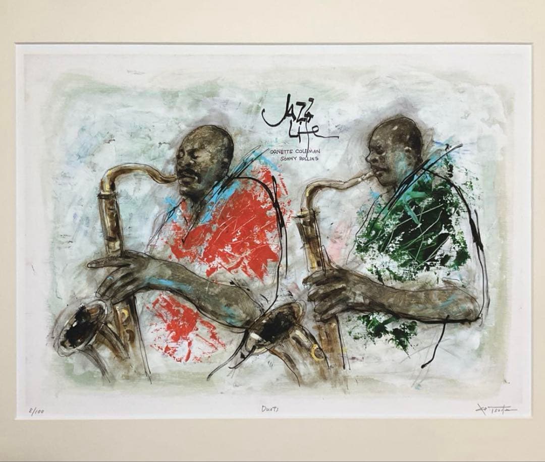 絵画・額縁・版画・津田耕・「Duets」・ピエゾグラフ・美術品・インテリア・雑貨