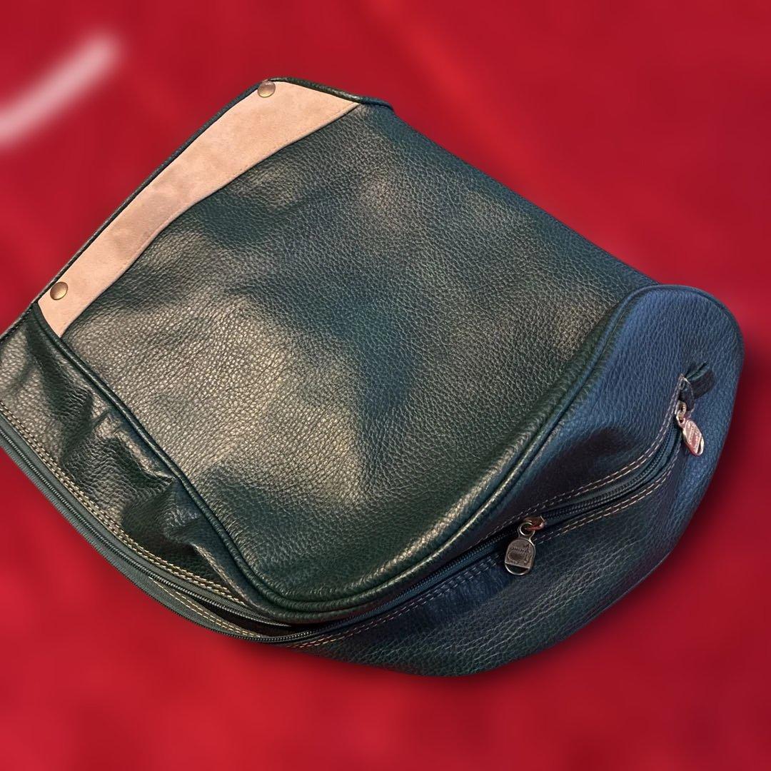 ミズノ　MASTERS キャディバッグ グリーン レザー