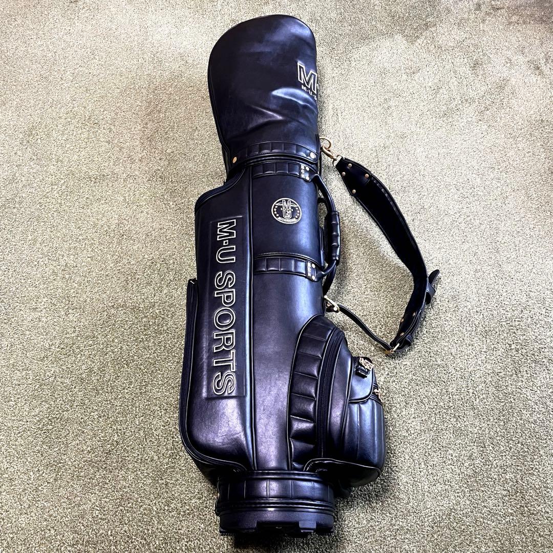 【美品 】M.U SPORTS レディースキャディバッグ レザー&ゴールドパーツ