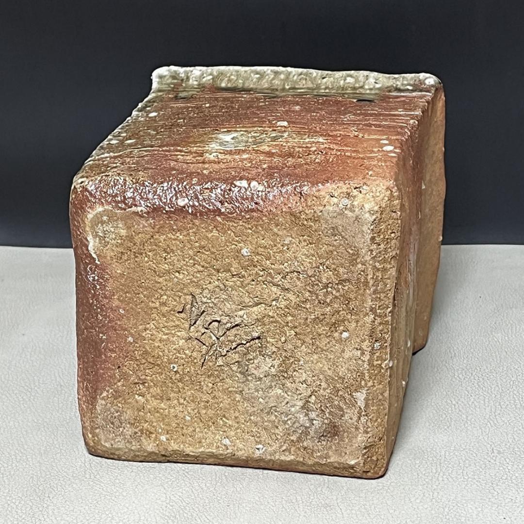 信楽焼 水指 奥田英山 鳥帽子箱水指 共箱 菱形 菱水指 茶道具 【k3583】