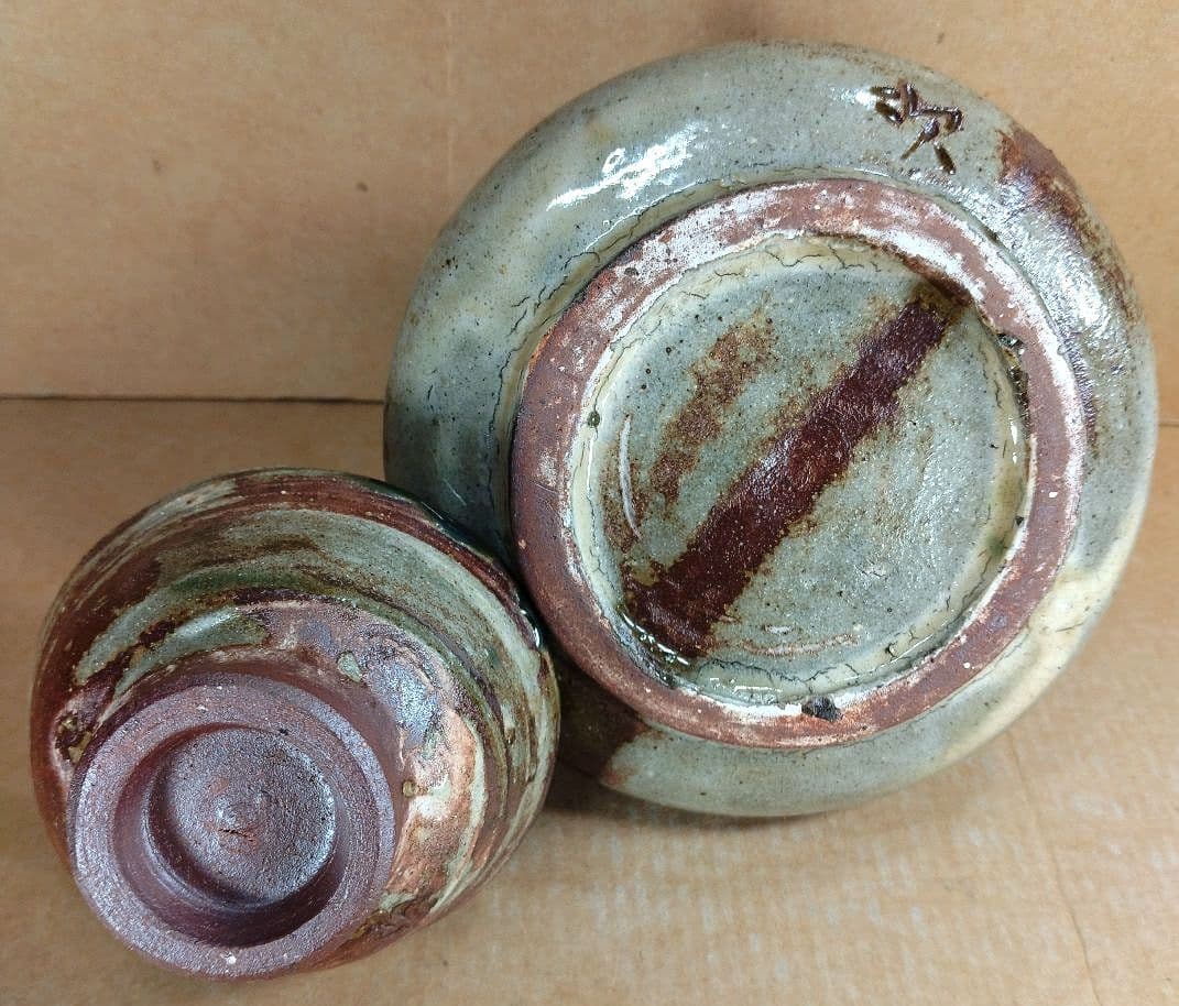 【本物保証】金城次郎 壷屋焼 酒器(カラカラ,ぐい呑) 共箱 栞 人間国宝 美品