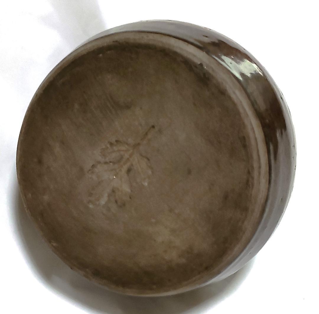 徳利型置物 古丹波焼 黒の墨流し Ad-215