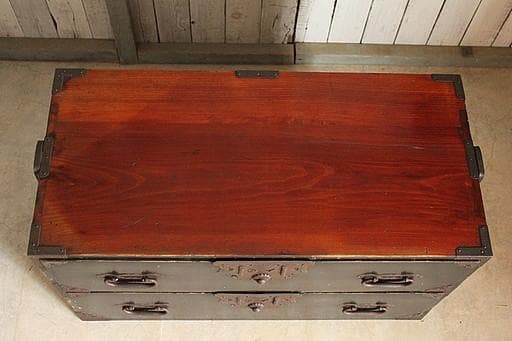 時代　庄内箪笥　2段　時代家具　収納タンス　古家具