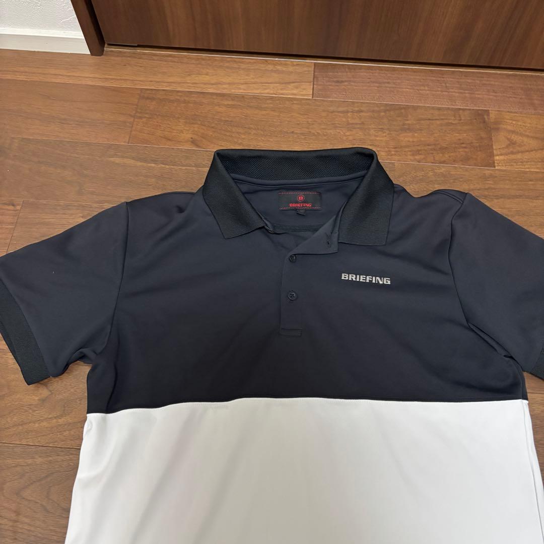 BRIEFING バイカラーポロシャツ ブラック×ホワイト　 Lサイズ