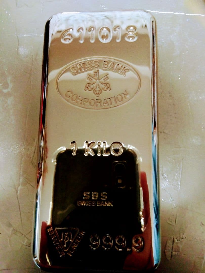 参考品.Swiss Bank ３８８g位.純金バー 999.9.裏画24KG有り
