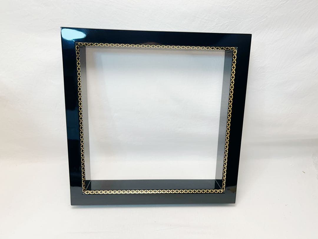 未使用 茶道具 村田宗覚造 木製黒真塗 七宝蒔絵 炉縁 共箱