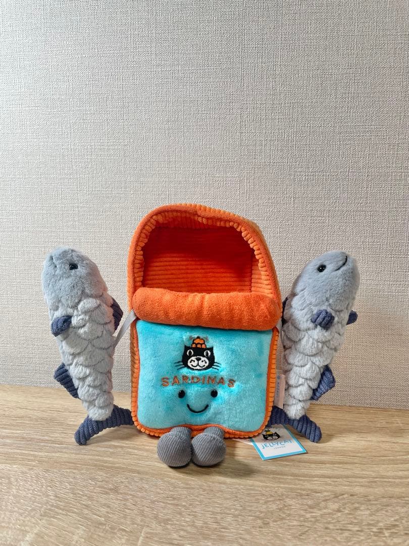 【新品】ジェリーキャット オイルサーディン缶 ぬいぐるみ【イギリス正規店購入】