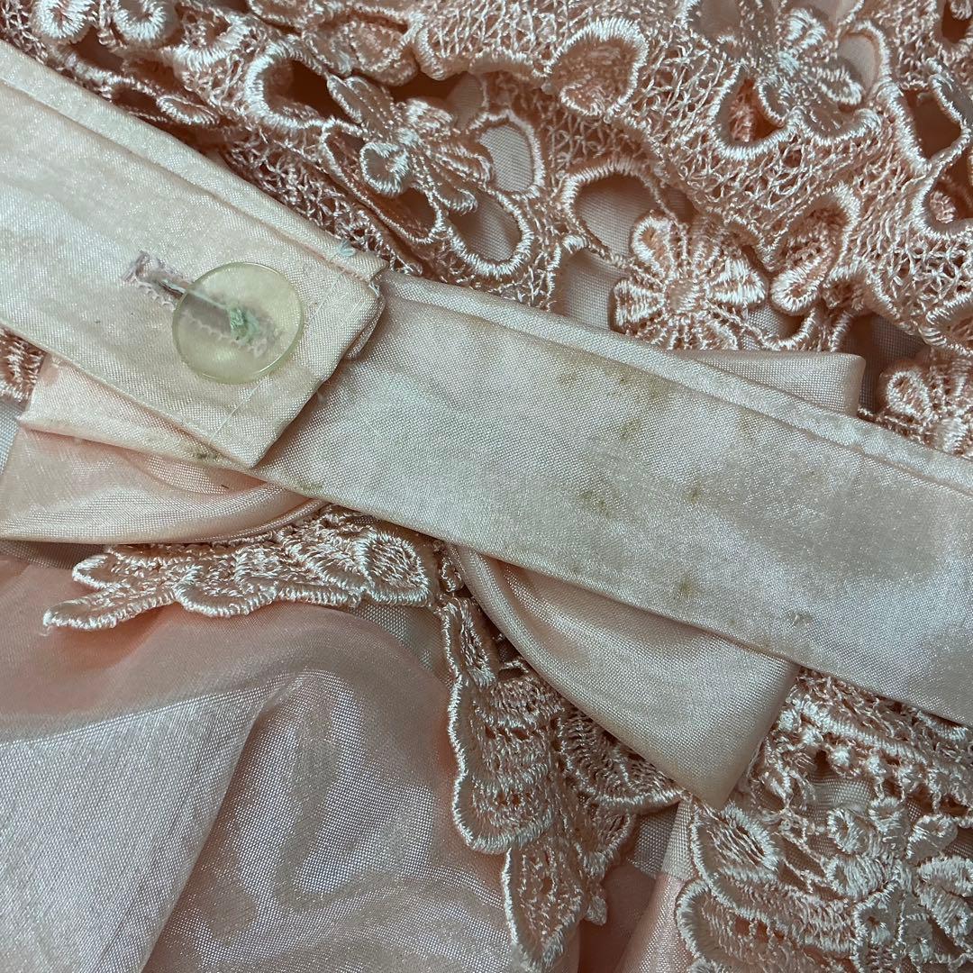 ピンク 花柄レース ダンスドレス