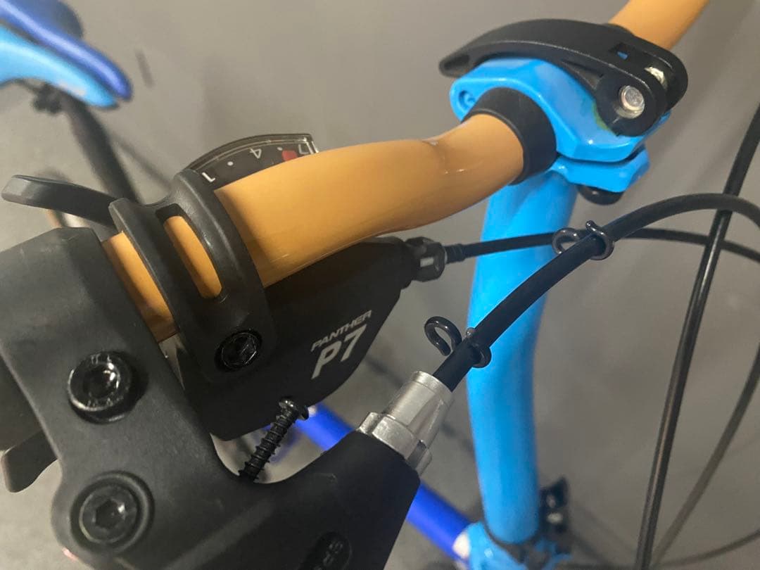 【美品】未使用PANTHER 折りたたみ自転車 7段変速 軽量コンパクト ブルー