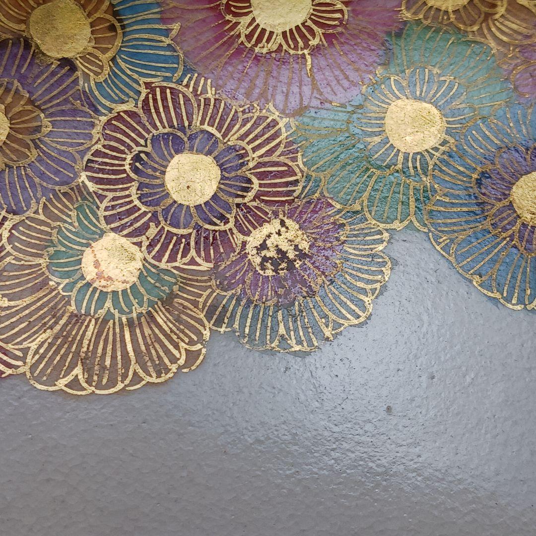 Y2921 在銘 薩摩 金彩 花尽くめ 皿 直径17.7㎝ 金襴手　L