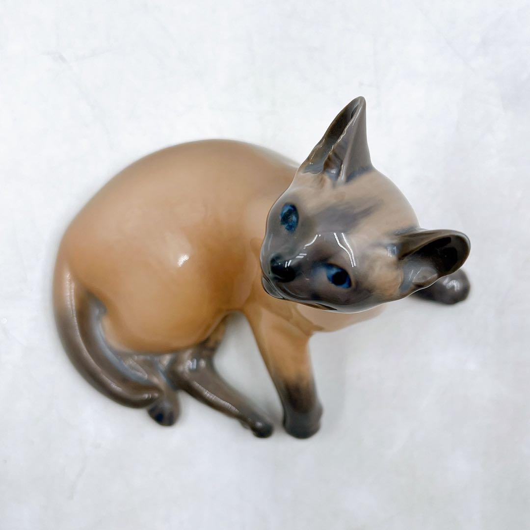 極美品 ロイヤルコペンハーゲン フィギュリン シャム猫 2862 陶器 置物 猫