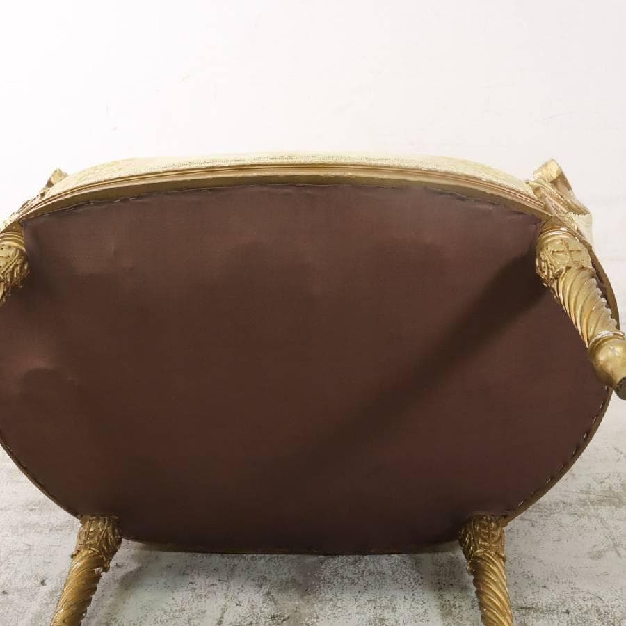 値下西武百貨店 フランス 19世紀 ルイ16世様式木彫アームチェア アンティーク