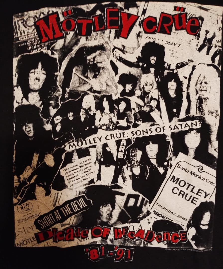 【値下不可】モトリークルー デケイド・オブ・デカダンス ツアーT XL