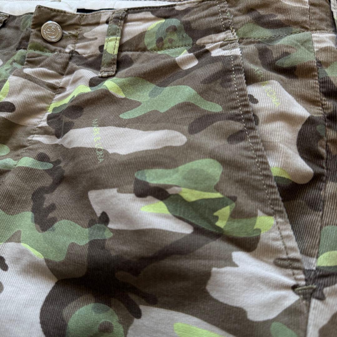マークアンドロナ　パンツ　カモフラ　迷彩　M〜L相当　コーデュロイ　アーミー