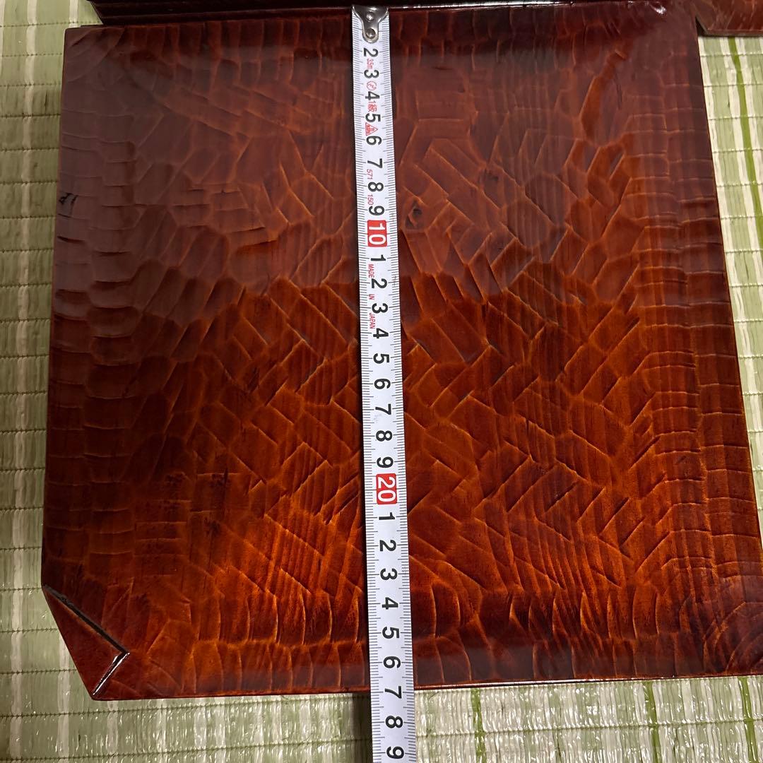 折式　讃岐彫刻　お盆　お膳　菓子盆　工芸品　骨董品　角折　角盆　皿