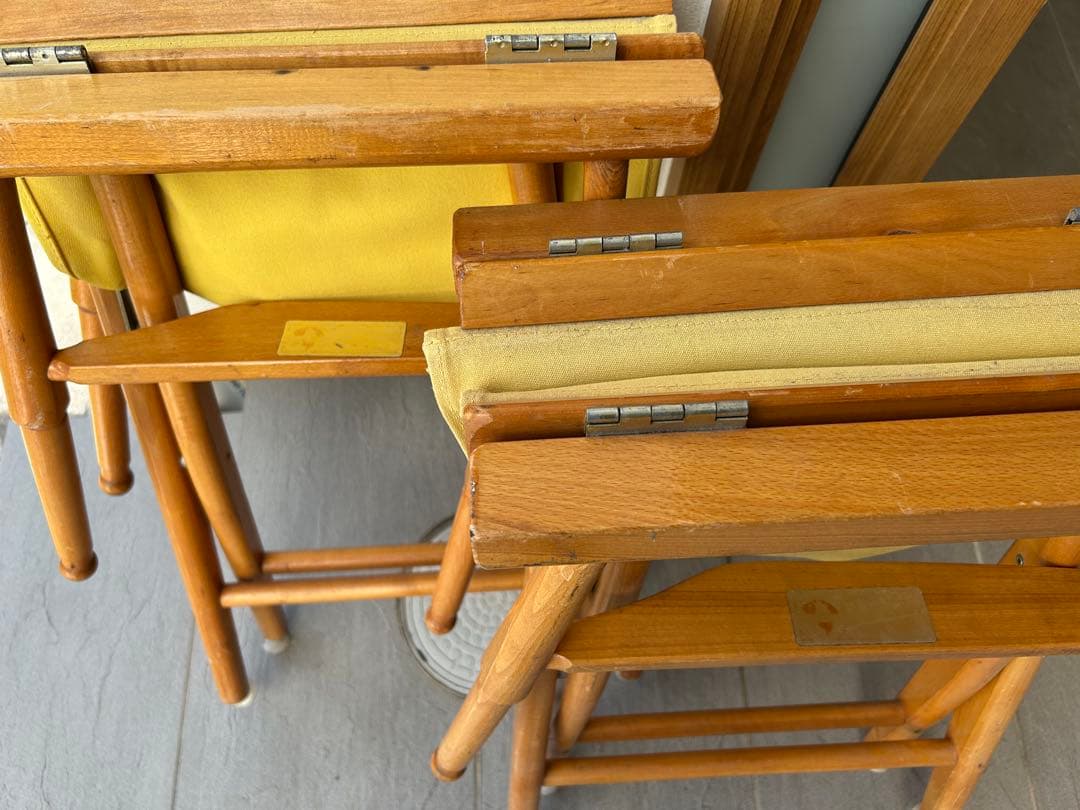 テレスコープ ビンテージ イエロー ディレクターズチェア 2脚セット