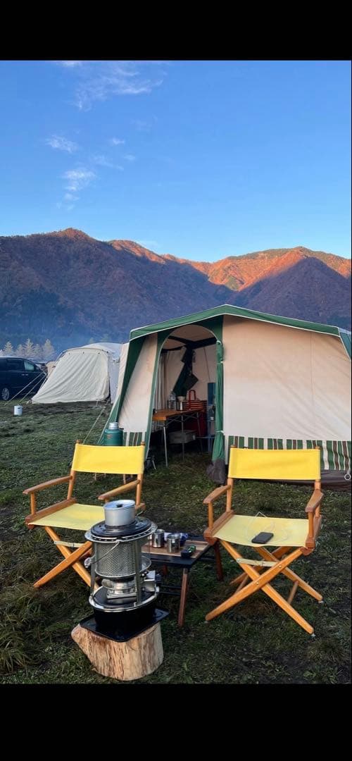 テレスコープ ビンテージ イエロー ディレクターズチェア 2脚セット