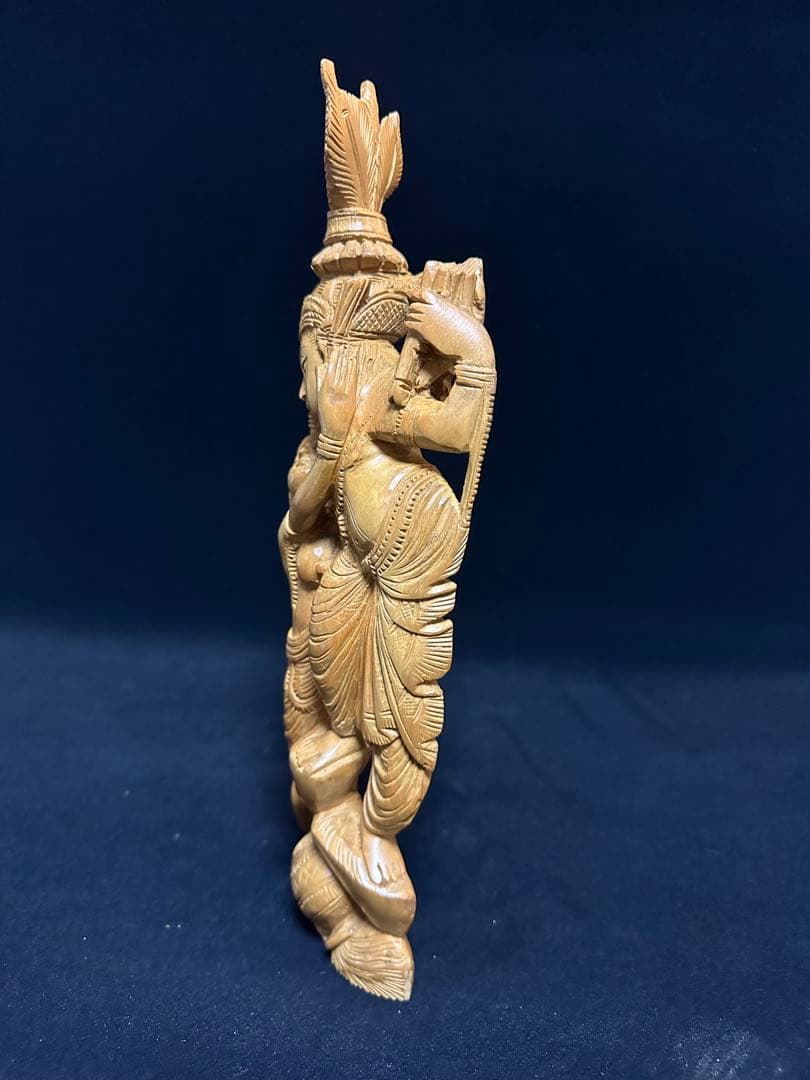 インド　白檀　弁財天　仏教美術　仏像 骨董 木像　木製　仏教　密教　置物