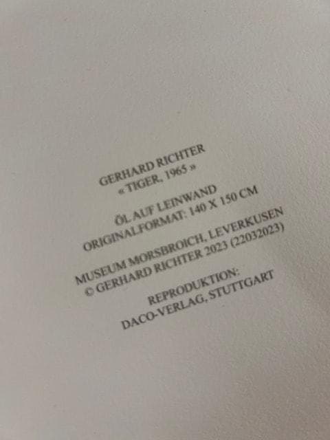 額装済/Tiger 1965/ゲルハルトリヒター/限定500枚/証明書/ポスター