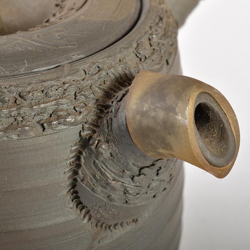 煎茶道具　萬古焼　森伊呂久造　横手急須　箱付　M　R7180