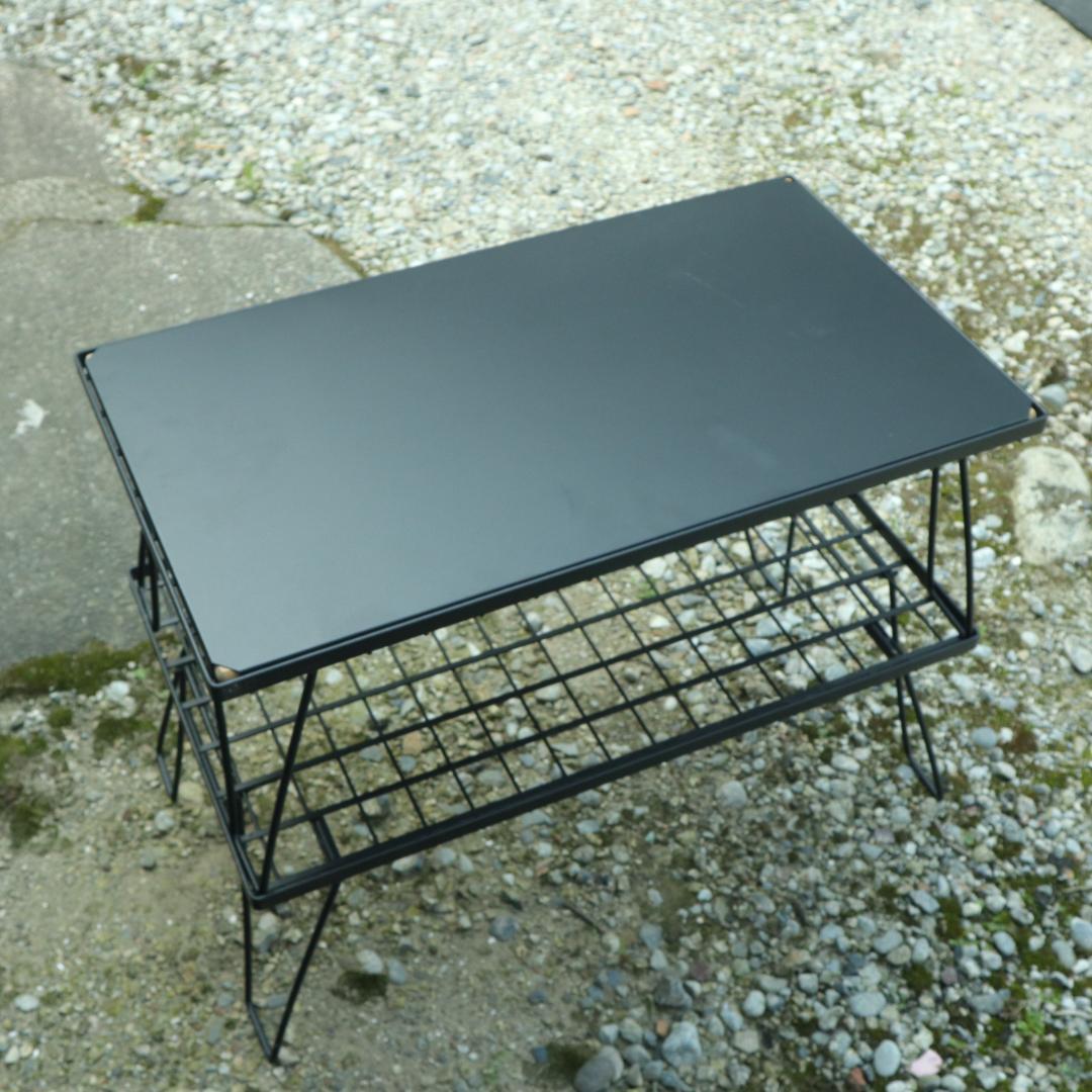 フィールドラック×２　オリジナルスチール天板（ブラック）　収納ケース　セット