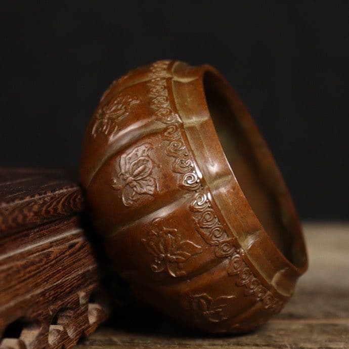 銅器 蘇工 百蝶菊帯蓋暖手炉 香炉香道具 室内香炉 装飾品 工芸品 置物