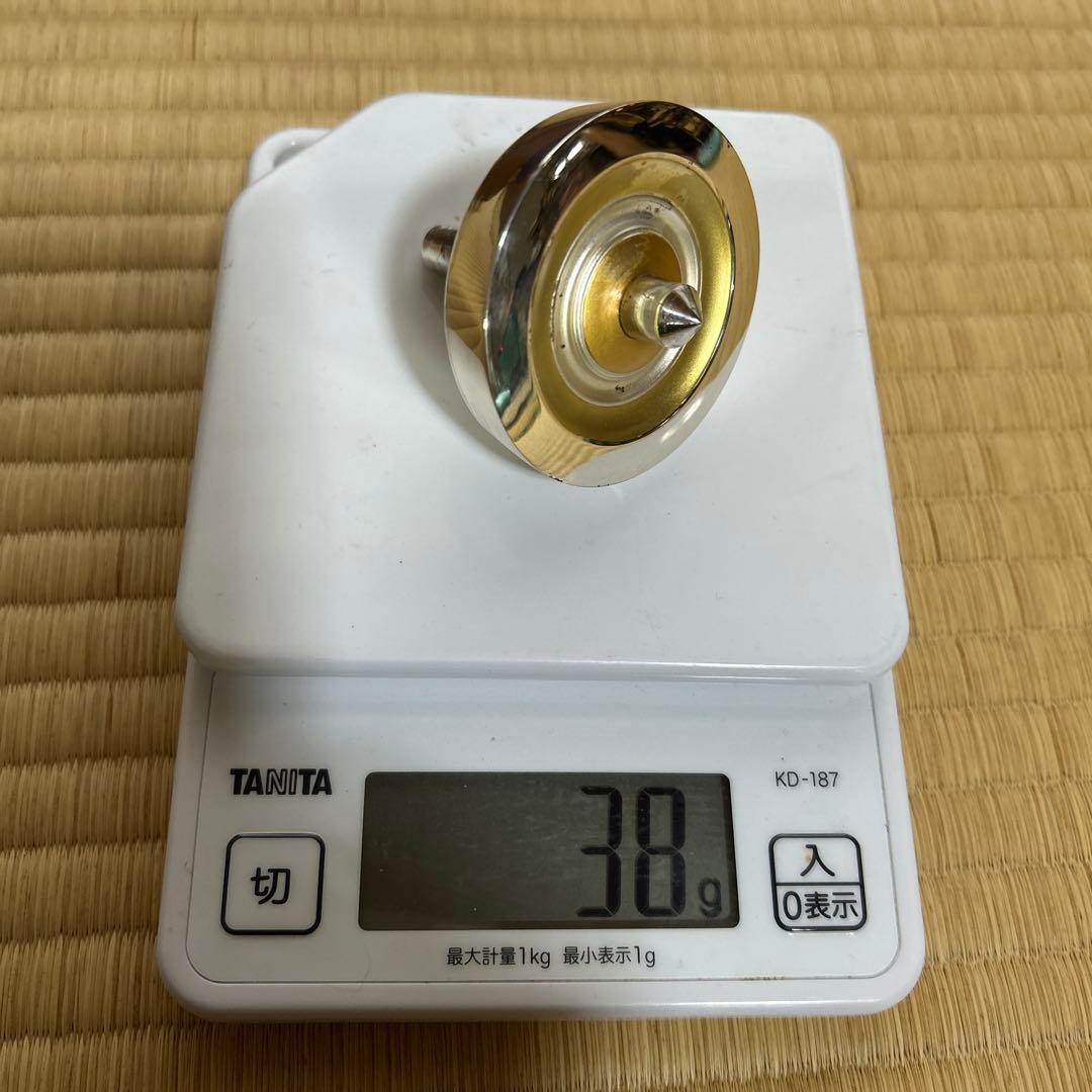 金工家作 純銀製独楽置物　ガラスケース付駒の銀