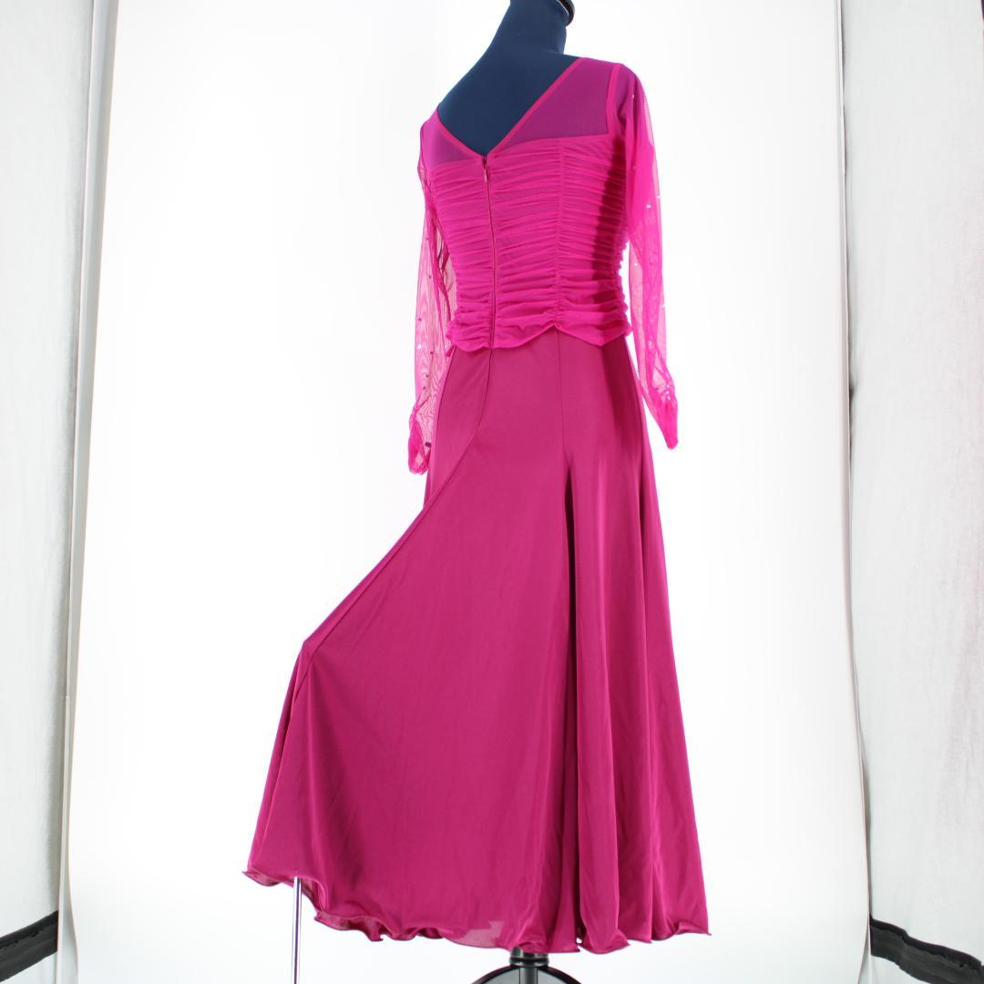 【美品 日本製 社交ダンス衣装】パープル SUNLINE ワンピース ドレス