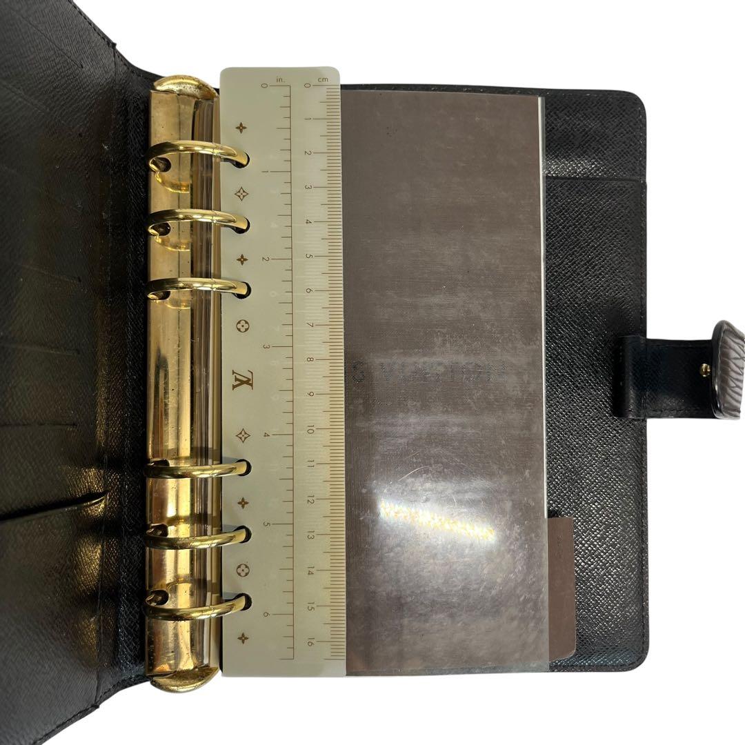 外観美品 ルイヴィトン エピ レザーリング式ファイル 黒 手帳 鑑定済 13